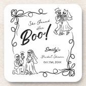 Handgezeichnetes Halloween-Brautparty Getränkeuntersetzer (Vorderseite)