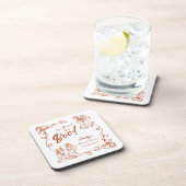 Handgezeichnetes Halloween-Brautparty Getränkeuntersetzer (Rechte Seite)