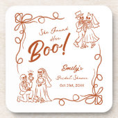 Handgezeichnetes Halloween-Brautparty Getränkeuntersetzer (Vorderseite)