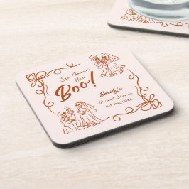 Handgezeichnetes Halloween-Brautparty Getränkeuntersetzer