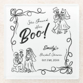 Handgezeichnetes Halloween-Brautparty Glasuntersetzer (Vorderseite)