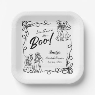 Handgezeichnetes Halloween-Brautparty Pappteller