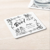 Handgezeichnetes Halloween-Brautparty Rechteckiger Pappuntersetzer (angewinkelt)