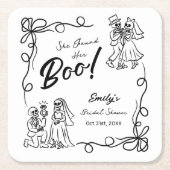 Handgezeichnetes Halloween-Brautparty Rechteckiger Pappuntersetzer (Vorderseite)