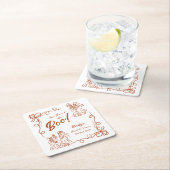 Handgezeichnetes Halloween-Brautparty Rechteckiger Pappuntersetzer (Vor Ort)