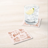 Handgezeichnetes Halloween-Brautparty Rechteckiger Pappuntersetzer (Vor Ort)