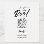 Handgezeichnetes Halloween-Brautparty Weinetikett (Einzelnes Label)