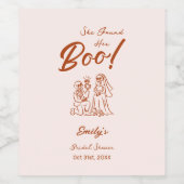 Handgezeichnetes Halloween-Brautparty Weinetikett (Einzelnes Label)