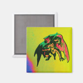 Handgezeichnetes Halloween Gargoyle Magnet 2inx2in (Vorderseite/Rückseite)