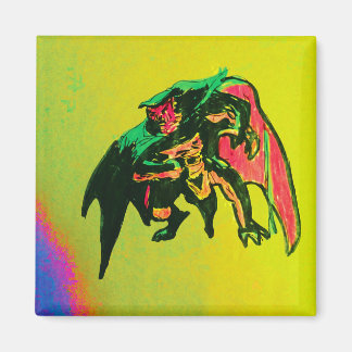Handgezeichnetes Halloween Gargoyle Magnet 2inx2in