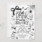 Handgezeichnetes Halloween-Party Einladung (Vorderseite)