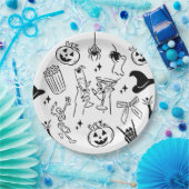 Handgezeichnetes Halloween-Party Pappteller (Party)