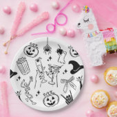 Handgezeichnetes Halloween-Party Pappteller (Party)