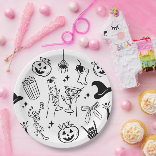 Handgezeichnetes Halloween-Party Pappteller (Party)