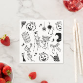 Handgezeichnetes Halloween-Party Serviette (Beispiel)