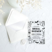 Handgezeichnetes Halloween Skeleton Ghost-Brautpar Acryleinladungen