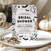 Handgezeichnetes Halloween Skeleton Ghost-Brautpar Einladung