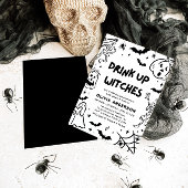 Handgezeichnetes Halloween Skeleton Ghost-Brautpar Einladung