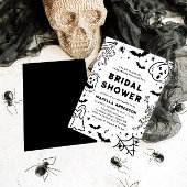 Handgezeichnetes Halloween Skeleton Ghost-Brautpar Einladung