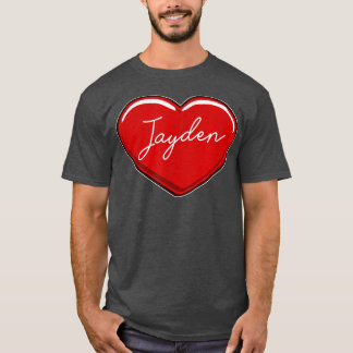 Handgezeichnetes Heart JaydenVorname Herz I Liebe T-Shirt