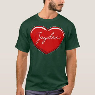 Handgezeichnetes Heart JaydenVorname Herz I Liebe T-Shirt