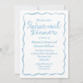 Handgezeichnetes hellblauer Rahmen Probe Abendesse Einladung (Vorderseite)
