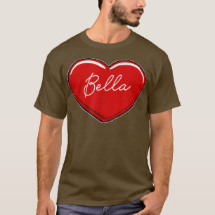 Handgezeichnetes Herz Bella - Vorname Herz I Liebe T-Shirt