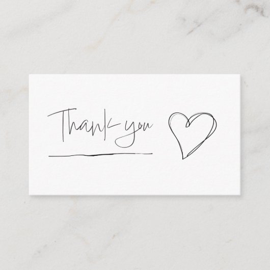 Handgezeichnetes Herz Dankeschön Karte (Vorderseite)