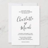 Handgezeichnetes Herz die Hochzeit von Einladung (Vorderseite)