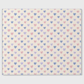 Handgezeichnetes Herz-Doodle-Muster-Wrap-Papier Geschenkpapier (Flach)