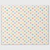 Handgezeichnetes Herz-Doodle-Muster-Wrap-Papier Geschenkpapier (Flach)