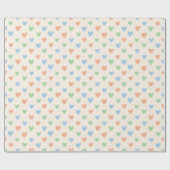 Handgezeichnetes Herz-Doodle-Muster-Wrap-Papier Geschenkpapier (Flach)