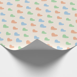 Handgezeichnetes Herz-Doodle-Muster-Wrap-Papier Geschenkpapier
