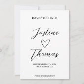Handgezeichnetes Herz-Foto Save The Date (Vorderseite)
