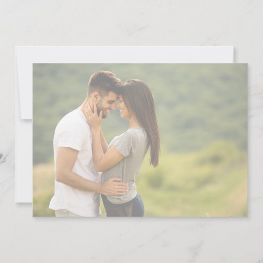 Handgezeichnetes Herz | Horizontale Foto-Hochzeit Einladung (Rückseite)