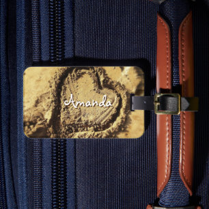 Handgezeichnetes Herz, individuelle Name-Skript fü Gepäckanhänger