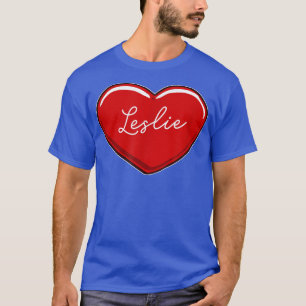Handgezeichnetes Herz Leslie - Vorname Herz I Lieb T-Shirt