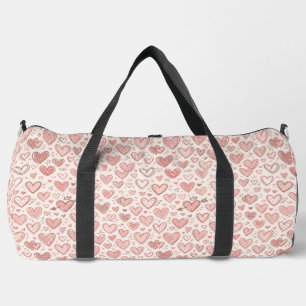 Handgezeichnetes Herz Muster Duffle Bag