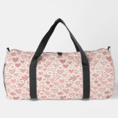 Handgezeichnetes Herz Muster Duffle Bag (Rückseite)