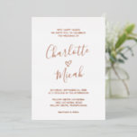 Handgezeichnetes Herz | Rose Gold Foil Text Weddin Folieneinladung<br><div class="desc">Diese handgezeichnete Herz-Rose Gold-Folie Text Hochzeitfolie Einladungskarte ist perfekt für eine moderne Hochzeit. Das schlichte und klassische Design besticht durch eine handgeschriebene Kalligraphie mit einem romantischen Herz in luxuriöser Goldfolie der Rose.</div>