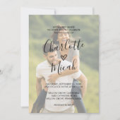 Handgezeichnetes Herz | Verblendetes Foto Einladung (Vorderseite)