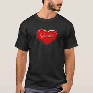 Handgezeichnetes Herz Vivian - Vorname Herz I Lieb T-Shirt