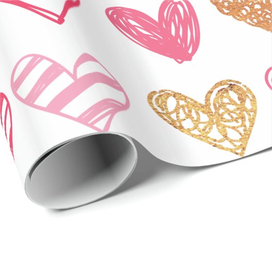 Handgezeichnetes Herzmuster ID470 Geschenkpapier (Rolleneckpunkt)