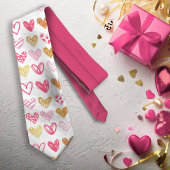 Handgezeichnetes Herzmuster ID470 Krawatte