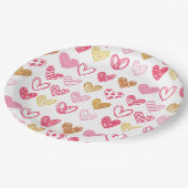 Handgezeichnetes Herzmuster ID470 Pappteller (Schrägansicht)