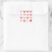 Handgezeichnetes Herzmuster ID470 Quadratischer Aufkleber (Tasche)