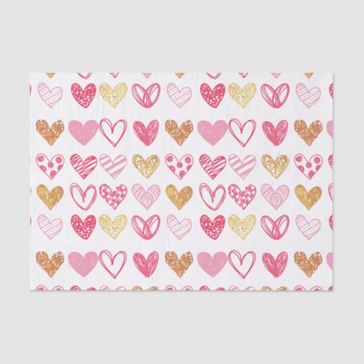 Handgezeichnetes Herzmuster ID470 Seidenpapier (Vorderseite)