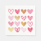 Handgezeichnetes Herzmuster ID470 Serviette (Vorderseite)
