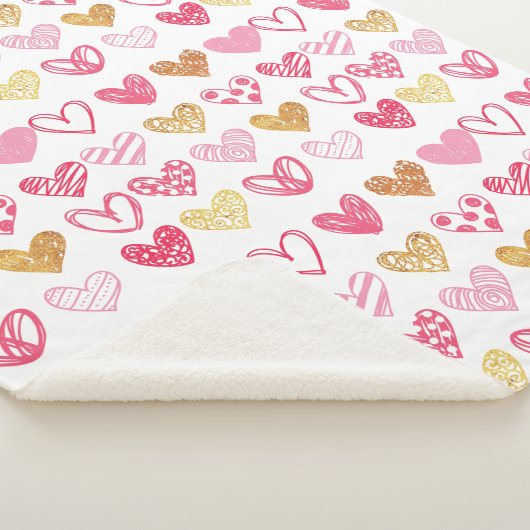 Handgezeichnetes Herzmuster ID470 Sherpadecke (3/4)