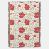 Handgezeichnetes Hibiskus-Muster Decke (Vorderseite Vertikal)